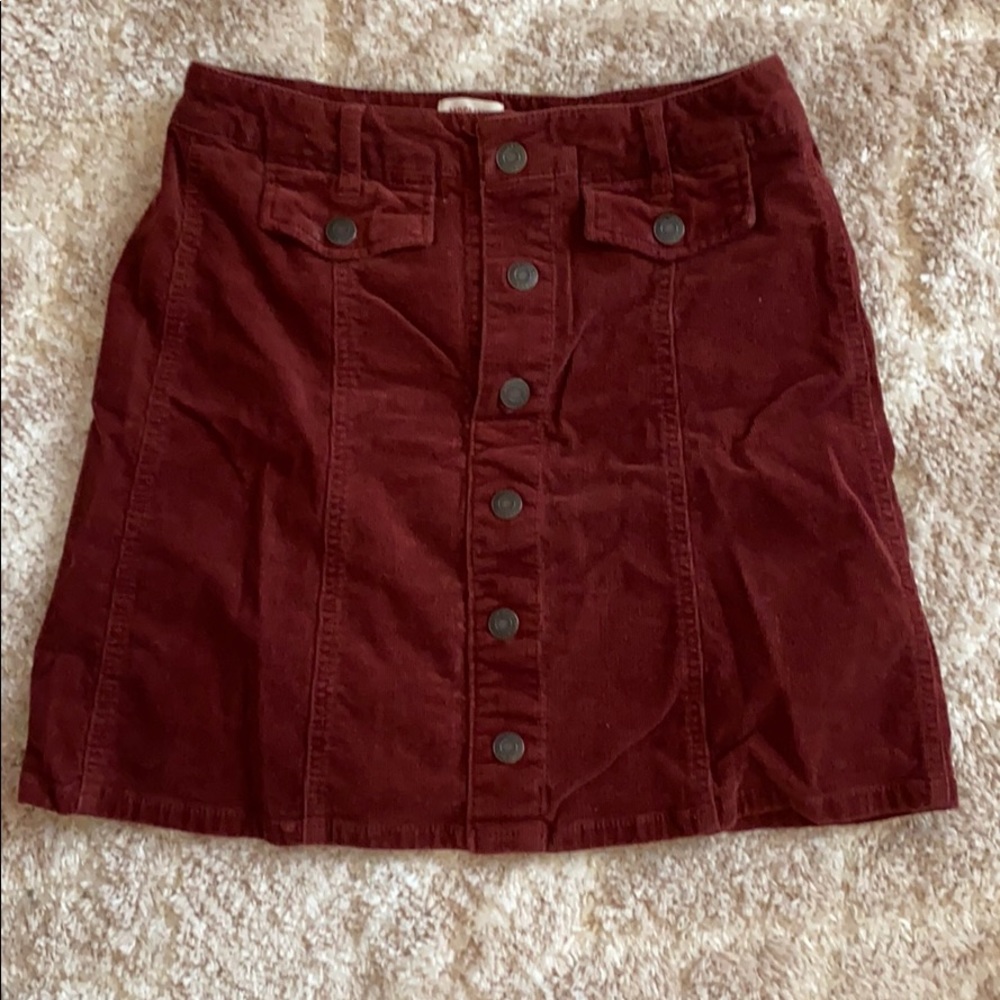Maroon Corduroy Skirt